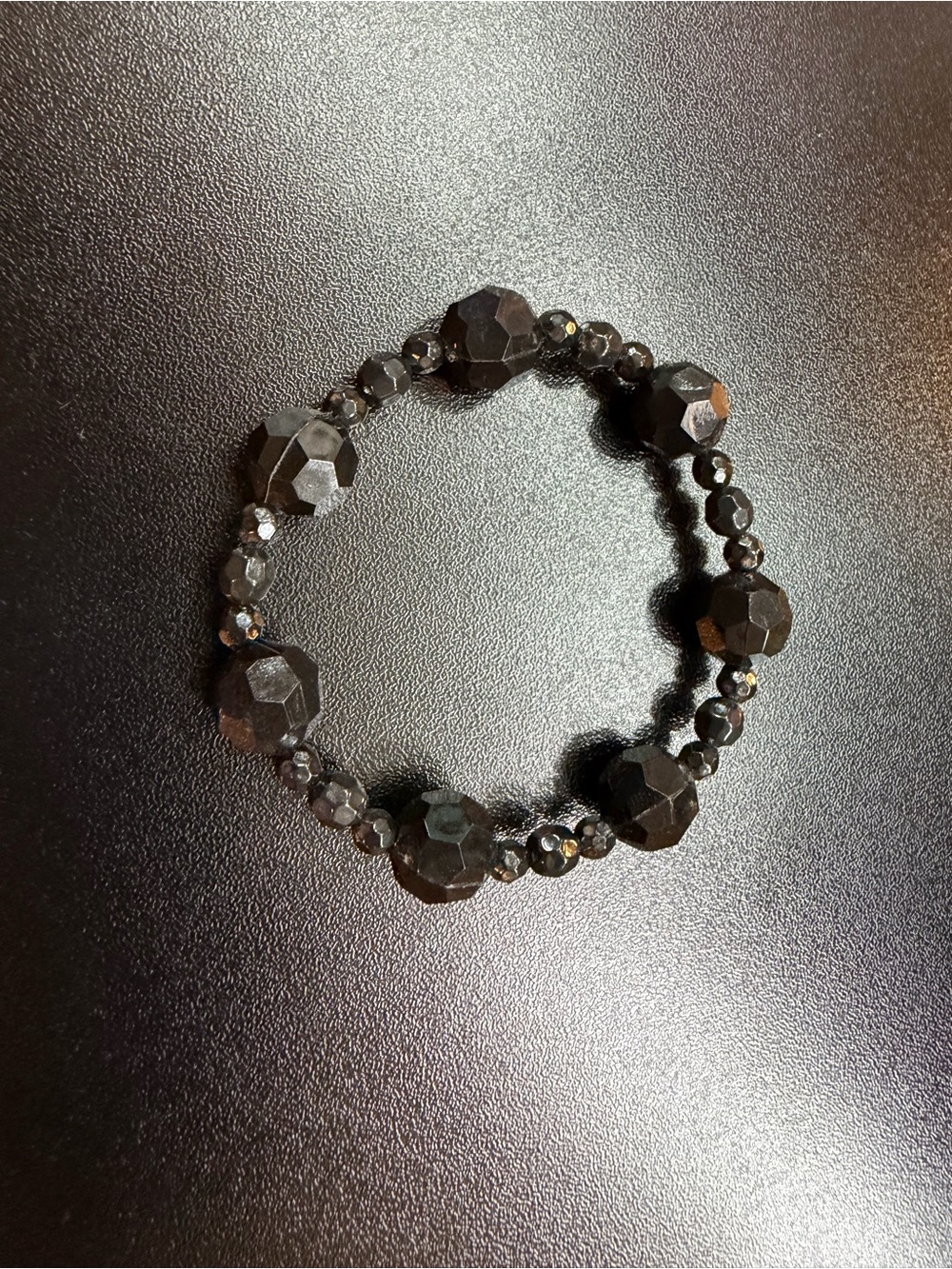 Black Faceted Bead Stretch Bracelet - Women Jewelry